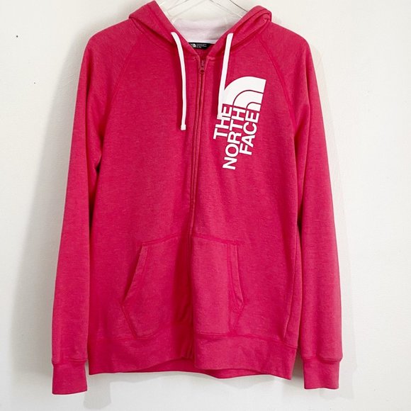 The North Face Tops - The North Face Half Dome Fuchsia Pink Long Sleeve Full Zip Hoodie Jacket Size XL